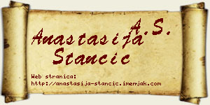 Anastasija Stančić vizit kartica